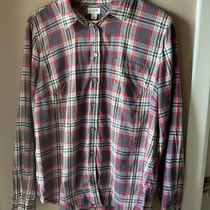 J. Crew Women’s Plaid Long Sleeve Button Down Flannel Shirt